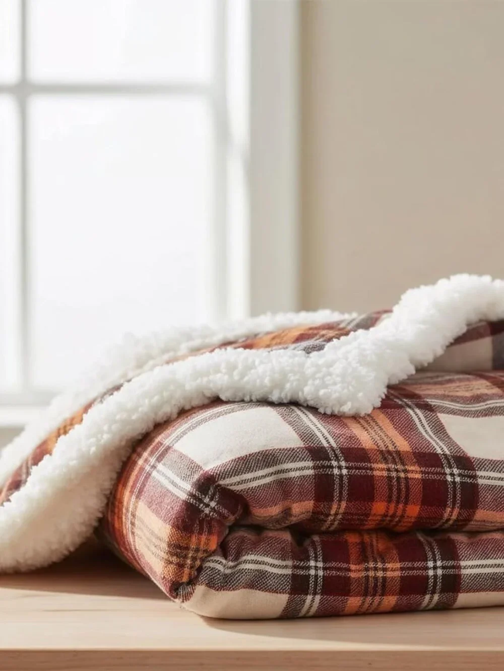 Eddie Bauer Sherpa Throw Blanket | 50x60 | In Edgewood Plaid Red | NWT